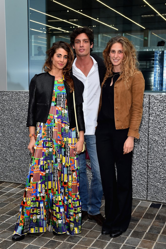 MILAN, ITALY - MAY 04:  Ginevra Rossini, Tazio Puri Negri and  Margherita Puri Negri attend the Fondazione Prada Opening  on May 4, 2015 in Milan, Italy.  (Photo by Stefania D'Alessandro/Getty Images for Fondazione Prada)