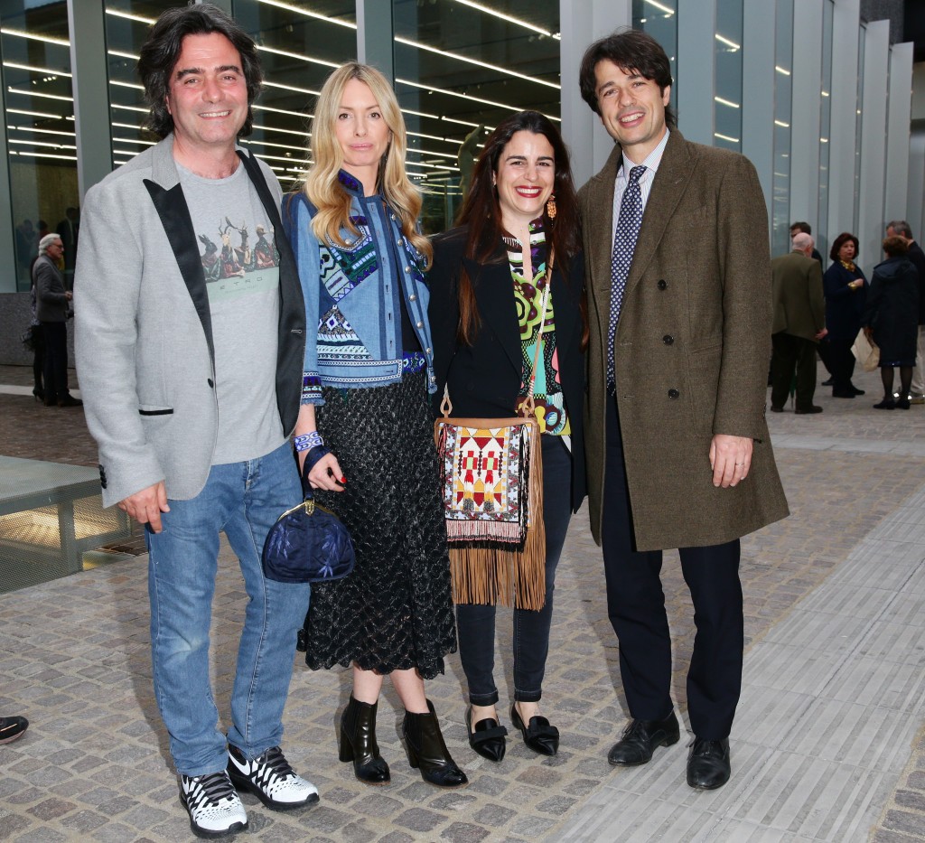 MILAN, ITALY - MAY 04:  Kean Etro, Constanza Cavalli Etro, Veronica Etro and Alessandro Frigerio attend the Fondazione Prada Opening  on May 4, 2015 in Milan, Italy.  (Photo by Vittorio Zunino Celotto/Getty Images  for Fondazione Prada)