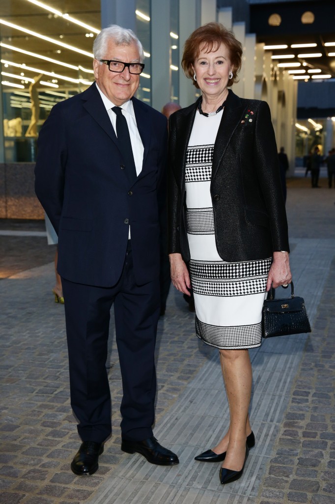 MILAN, ITALY - MAY 04:  Patrizio Bertelli and Letizia Moratti attend the Fondazione Prada Opening  on May 4, 2015 in Milan, Italy.  (Photo by Vittorio Zunino Celotto/Getty Images  for Fondazione Prada)