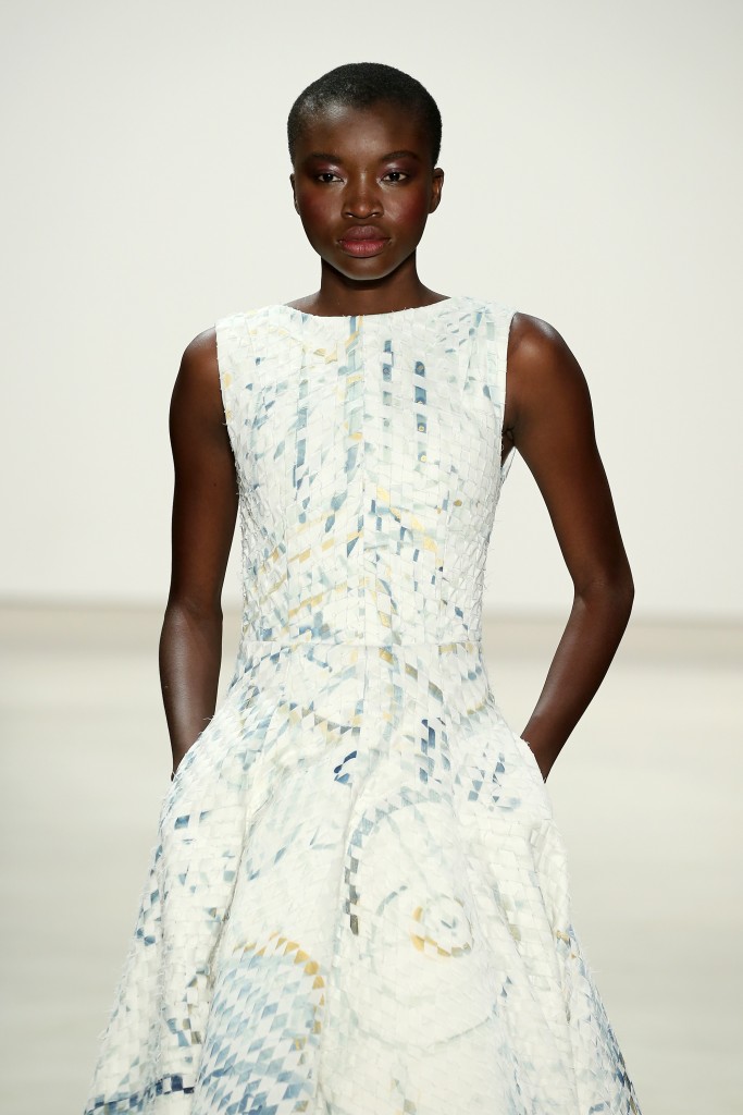 NEW YORK, NY - SEPTEMBER 10:  A model walks the runway at the Supima Design Competition fashion show during Spring 2016 New York Fashion Week: The Shows at The Gallery, Skylight at Clarkson Sq on September 10, 2015 in New York City.  (Photo by Neilson Barnard/Getty Images for Supima Cotton)