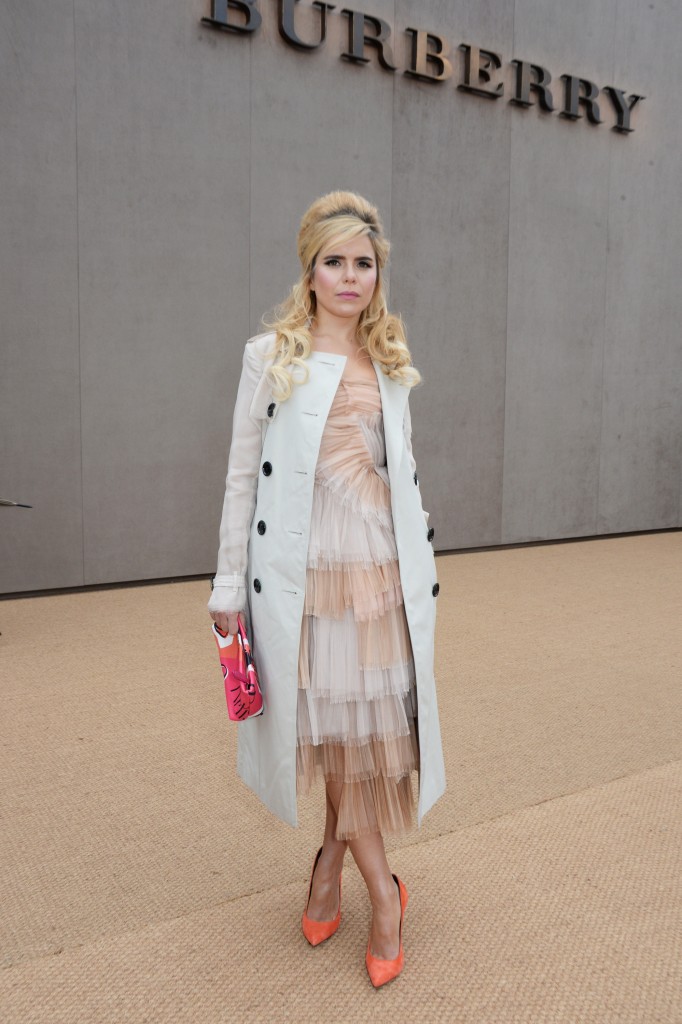 LONDON, ENGLAND - FEBRUARY 23:  Paloma Faith arrives at the Burberry Prorsum AW 2015 during London Fashion Week at Kensington Gardens on February 23, 2015 in London, England.   Pic Credit: Dave Benett