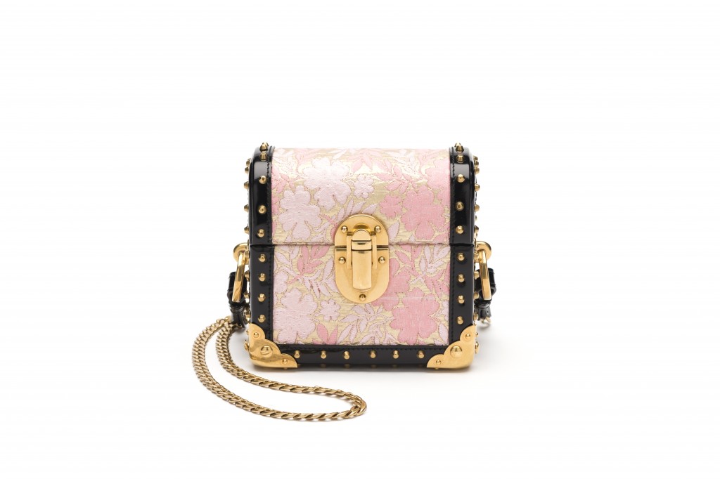 Prada 1BH067 Broccato Lamè+Spazzolato Rosa MF+Nero