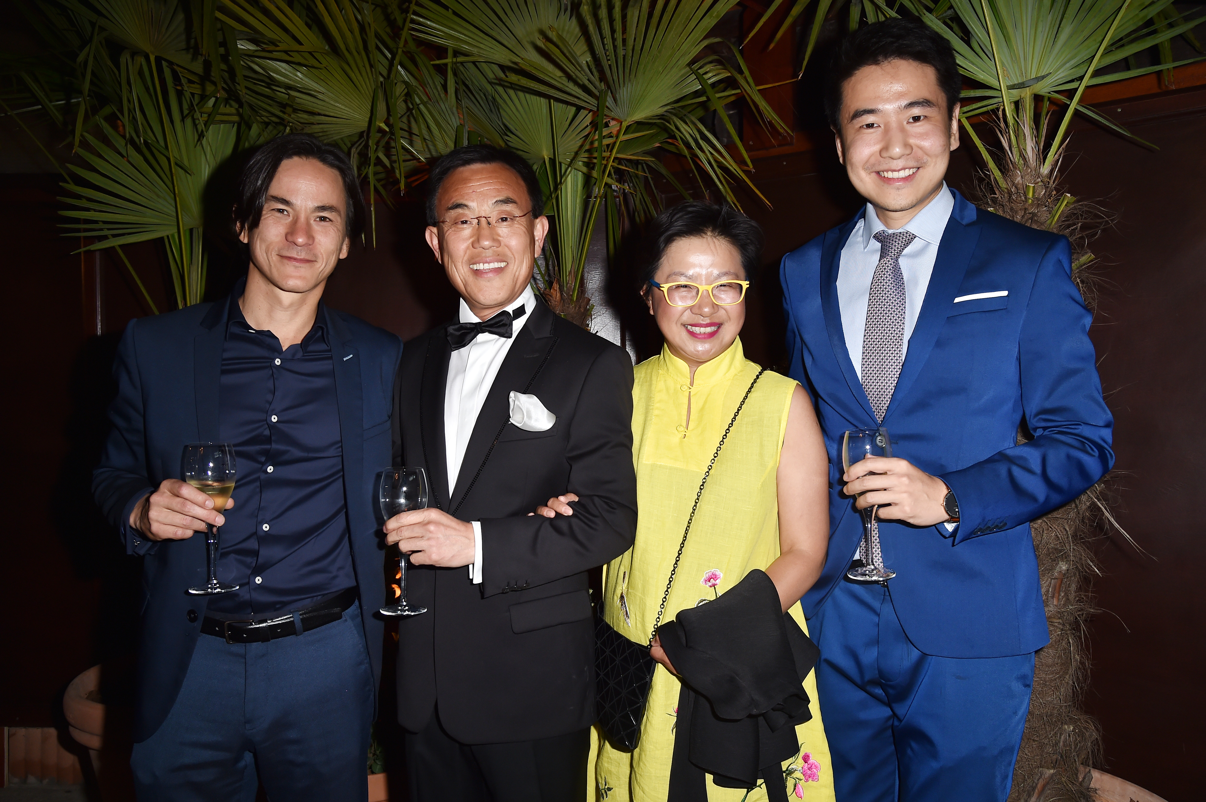 Cannes, France. 17th May, 2023. Arnaud Rebotini, director Marie  Amachoukeli, Ilca Moreno, Louise Mauroy-Panzani attending a party for the  film Ama Gloria at Magnus beach on May 17, 2023 in Cannes, France.